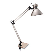 V-Light LED Desk Lamp Clamp Mount, Swing Arm, 34" High, Brushed Nickel/Black (CAEN804C)