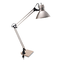 V-Light LED Desk Lamp Clamp Mount, Swing Arm, 34" High, Brushed Nickel/Black (CAEN804C)