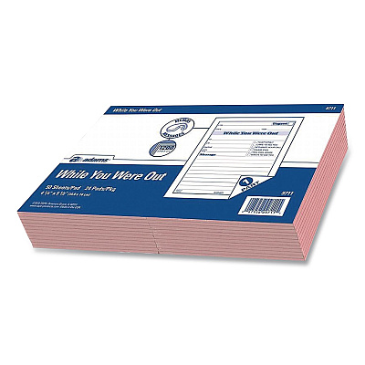 Adams While You Were Out Memo Pad, One-Part (No Copies), 4.25 x 5.5, 50 Forms/Pad, 24 Pads/Pack (9711)