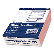 Adams While You Were Out Memo Pad, One-Part (No Copies), 4.25 x 5.5, 50 Forms/Pad, 12 Pads/Pack (9711D)