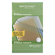 AT-A-GLANCE Day Runner Storage Pockets, 6.75 x 3.75, Assorted Colors, 4/Pack (43175)