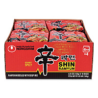 NONGSHIM Gourmet Spicy Ramyun Noodle Soup, Spicy Chicken, 4.23 oz Packet, 16/Carton (22002654)
