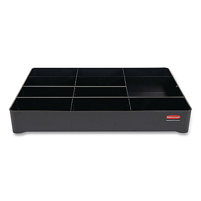 Amenity Organizer for all Rubbermaid Commercial Full Size and Compact Housekeeping Carts, 11 Sections, 18.75 x 3.62, Black (2124078)