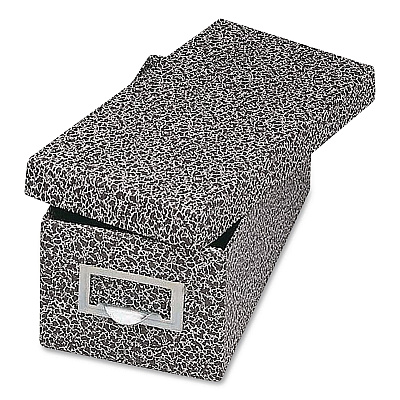 Globe-Weis Index Card File Box with Lift-Off Lid, Holds 1,000 3 x 5 Cards, 5.63 x 11.63 x 4, Black Agate (93BLA)