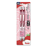 Pentel EnerGel Pearl Deluxe Pink Special Edition Liquid Gel Pen, Retractable, Fine 0.5mm, Black Ink, White Pearl/Pink Barrel, 2/Pack (BLN75WBP2PA)