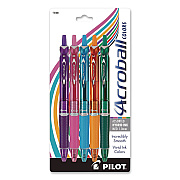 Pilot Acroball Colors Advanced Ink Hybrid Gel Pen, Retractable, Medium 1 mm, Assorted Ink/Barrel Colors, 5/Pack (31808)