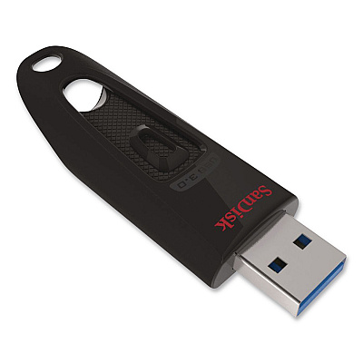 Sandisk Ultra USB 3.0 Type A Flash Drive, 64 GB, Black (63893)