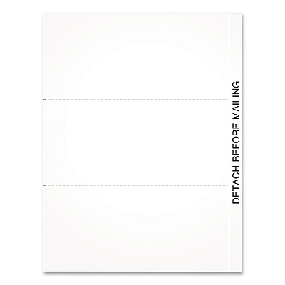 Adams 2024 W-2 or 1099 Blank 3-Up Laser/Inkjet Forms, 8.5 x 3.66, 3 Forms/Sheet, 102 Forms Total (411965)