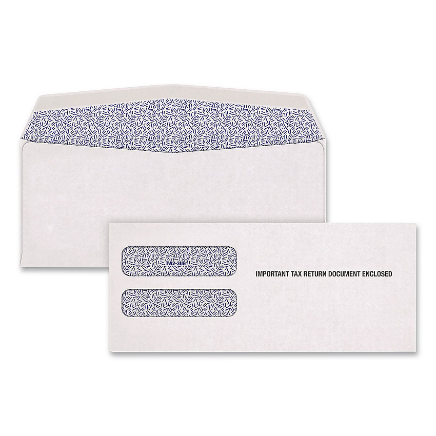 Adams 3-Up 1099-NEC Gummed Seal Double-Window Security Tint Envelopes, Commercial Flap, 9 x 3.75, White, 100/Pack (905485)