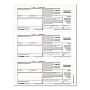 Adams 2024 1099-NEC Copy 1 or 2 Laser/Inkjet Tax Forms, 8.5 x 3.66, 3 Forms/Sheet, 150 Forms Total (2986503)