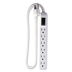 GoGreen Power 6 Outlet Mini Surge Protector, 2 ft Cord, 160 J, White (GG16103MIN)