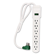 GoGreen Power 6 Outlet Surge Protector, 2.5 ft Cord, 160 J, White (GG16103MS)