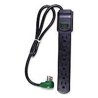 GoGreen Power 6 Outlet Surge Protector, 2.5 ft Cord, 160 J, Black (GG16103MSBK)