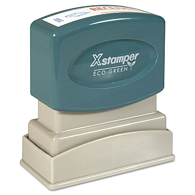Xstamper Two-Color Title Stamp, RECEIVED, Blue/Red (XST2030)