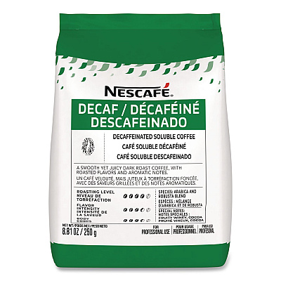 Nescaf Bulk Decaf Ground Coffee, Arabica, 8.81 oz Bag, 4/Carton (72091CT)