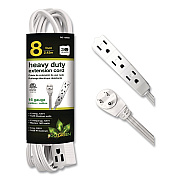GoGreen Power 3 Outlet Indoor Extension Cord, 8 ft, 13 A, White (GG19608)