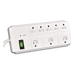 GoGreen Power 8 Outlet Surge Protector, 6 ft Cord, 750 J, White (GG18316WH)