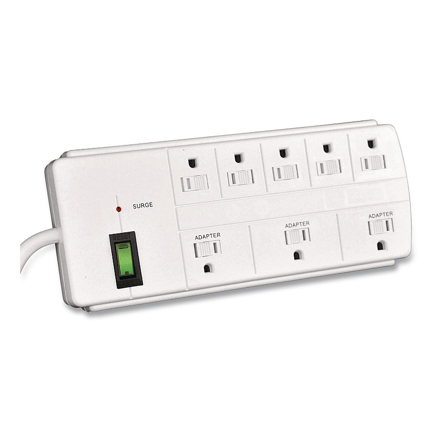 GoGreen Power 8 Outlet Surge Protector, 6 ft Cord, 750 J, White (GG18316WH)
