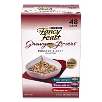 Fancy Feast Gravy Lovers Poultry and Beef Variety Pack, Assorted Flavors, 3 oz Can, 48/Carton (22002666)