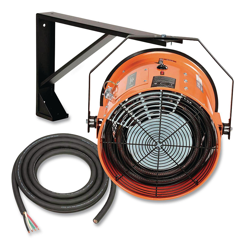 Global Industrial Electric Salamander Heater with Adjustable Thermostat, 15,000 W, 240 V, 23.03 x 34, Orange (653568)