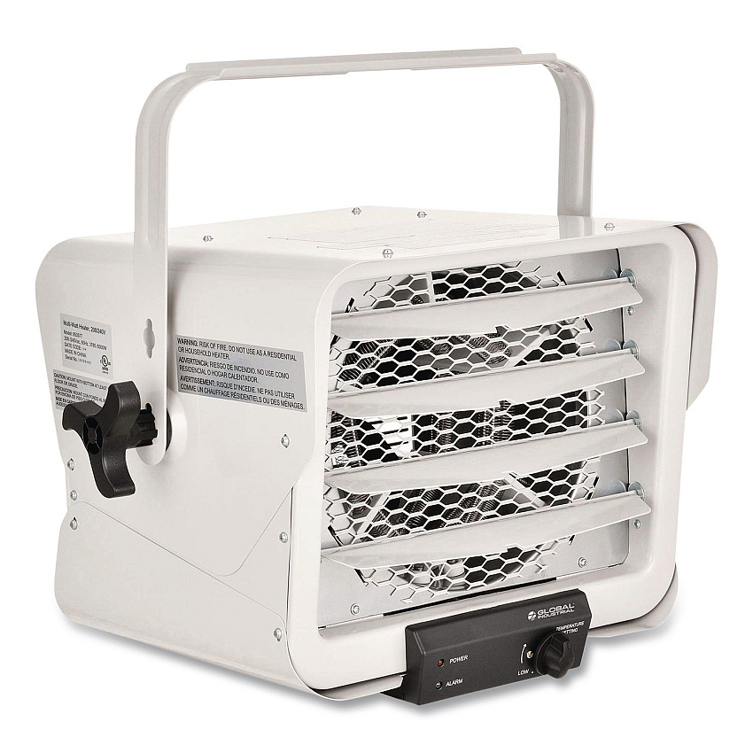 Global Industrial Unit Heater, Horizontal Downflow, Multi-Watt, 5,000 W, 18.31 x 14.75 x 17.5, Gray (653577)