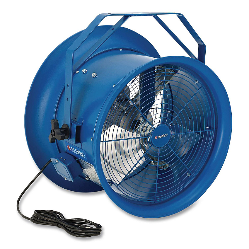 Global Industrial High Velocity Drum Fan with Yoke Mount, 18", Blue (293093)