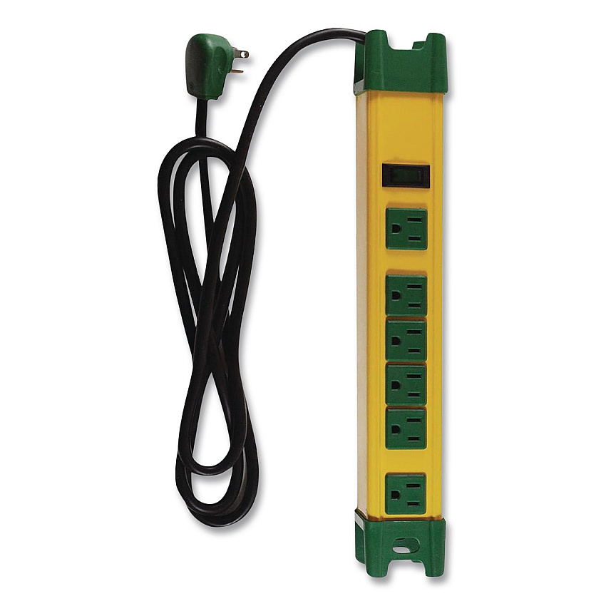 GoGreen Power 6 Outlet Metal Surge Protector, 6 ft Cord, 250 J, Yellow (GG26114)