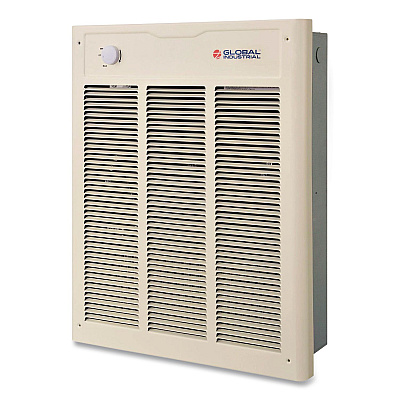 Global Industrial Fan Forced Wall Heater with Enclosed Motor, 4,000 W, 15.75 x 5 x 19.25, White (246743)