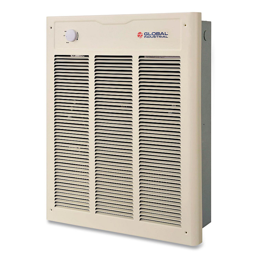 Global Industrial Fan Forced Wall Heater with Enclosed Motor, 4,000 W, 15.75 x 5 x 19.25, White (246743)