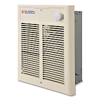 Global Industrial Fan Forced Wall Heater, Shaded Pole Motor, 1,500/2,000 W, 10.63 x 4.75 x 12.25, White (246745)