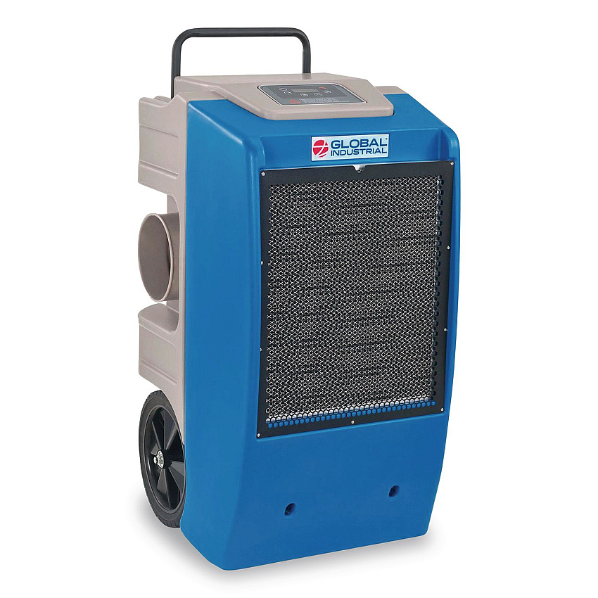 Global Industrial Low Grain Refrigerant Dehumidifier with Pump, 250 Pints, 22.43 x 20.81 x 37.81, Blue (246704)