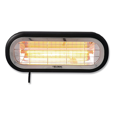 Global Industrial Infrared Patio Heater Low Glare, 1,500 W, 3 x 7 x 7.5, Black (246721)