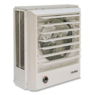 Global Industrial Unit Heater Horizontal or Vertical Downflow, Multi-Watt, 5,600 W/7,500 W, 19 x 8.5 x 21.43, White (246132)