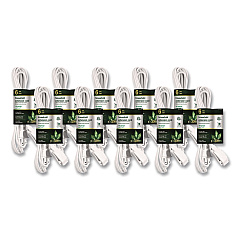 GoGreen Power Household Extension Cord, 6 ft, 13 A, White 10/Pack (GG2470610)