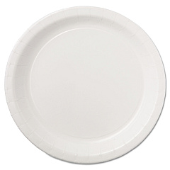 Hoffmaster Coated Paper Dinnerware, Plate, 9" dia, White, 50/Pack, 10 Packs/Carton (HFMPL7095)