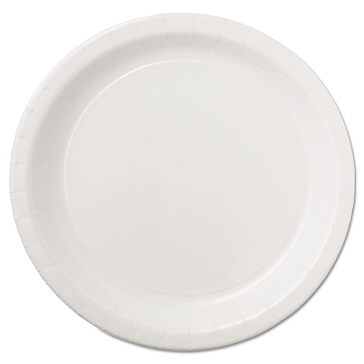 Hoffmaster Coated Paper Dinnerware, Plate, 9" dia, White, 50/Pack, 10 Packs/Carton (HFMPL7095)