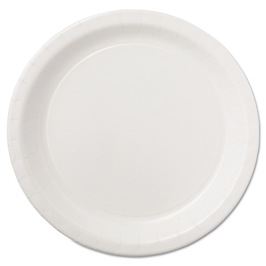 Hoffmaster Coated Paper Dinnerware, Plate, 9" dia, White, 50/Pack, 10 Packs/Carton (HFMPL7095)