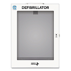 CARDIACT Alarmed Defibrillator Wall Cabinet, 14.5 x 6.75 x 18.25, White (AEKM05)