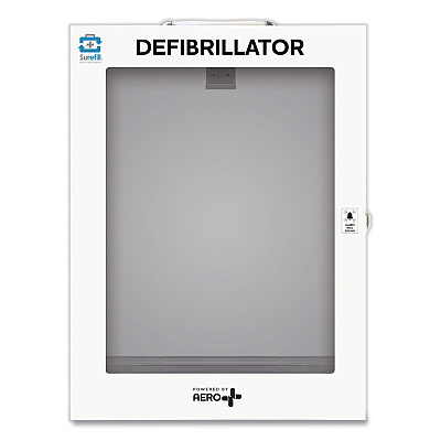 CARDIACT Alarmed Defibrillator Wall Cabinet, 14.5 x 6.75 x 18.25, White (AEKM05)
