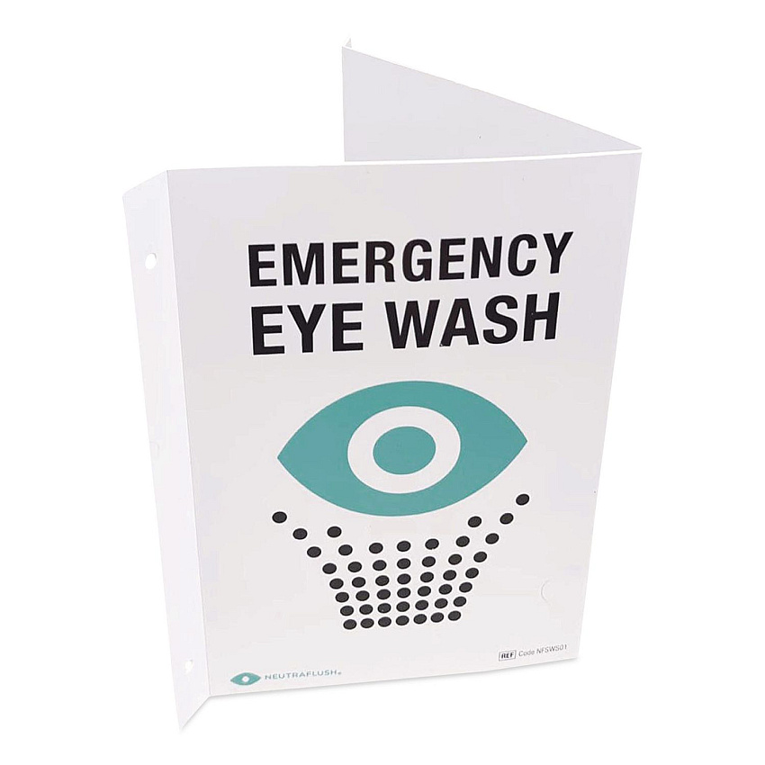 NeutraFlush Eyewash Station Two-View Wall Sign, 5.25 x 10 x 9 (NFSWS01)