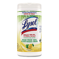 LYSOL Disinfecting Wipes II Fresh Citrus Scent, 1-Ply, 7 x 7.25, Fresh Citrus, White, 70 Wipes/Canister (49128EA)