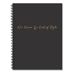 Style Undated Journal, Edition, Medium/College Rule, Black/Gold Cover, (80) 8 x 6 Sheets (55083)