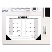 Basic Small Monthly Desk Pad Calendar, 17 x 12, White/Gray/Black Sheets, Black Headband/Corners, 12-Month (Jan to Dec) 2026 (57063)
