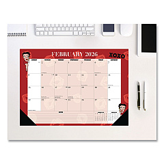 Betty Boop Small Monthly Desk Pad Calendar, 17 x 12, Red/White Sheets, Black Headband, Black Corners, 12-Month (Jan-Dec) 2026 (57087)