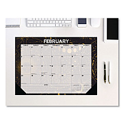 Celestial Small Monthly Desk Pad Calendar, 17 x 12, Black/Gold/Gray Sheets, Black Headband/Corners, 12-Month (Jan-Dec) 2026 (57100)