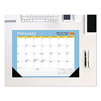 Punny Art of David Olenick Monthly Desk Pad Calendar, 17x12, White/Multicolor, Black Headband/Corners, 12-Month Jan-Dec 2026 (57148)