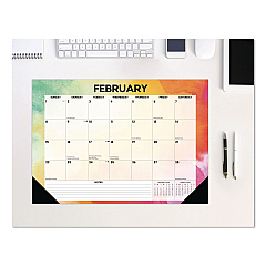 Rainbow Gradient Small Monthly Desk Pad Calendar, 17 x 12, White Sheets, Black Headband/Corners, 12-Month (Jan to Dec): 2026 (57155)