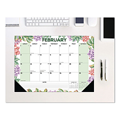 Succulents Small Monthly Desk Pad Calendar, 17 x 12, White Sheets, Black Headband/Corners, 12-Month (Jan to Dec): 2026 (57162)