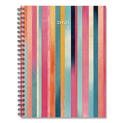 Happy Stripe Weekly/Monthly Planner, 8.5 x 6,5, Multicolor Cover, 12-Month (Jan to Dec): 2026 (56677)