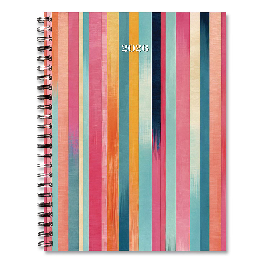 Happy Stripe Weekly/Monthly Planner, 8.5 x 6,5, Multicolor Cover, 12-Month (Jan to Dec): 2026 (56677)